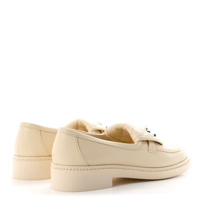 Chanel Lambskin Quilted CC Turnlock Loafers 37 Beige 5 of 9