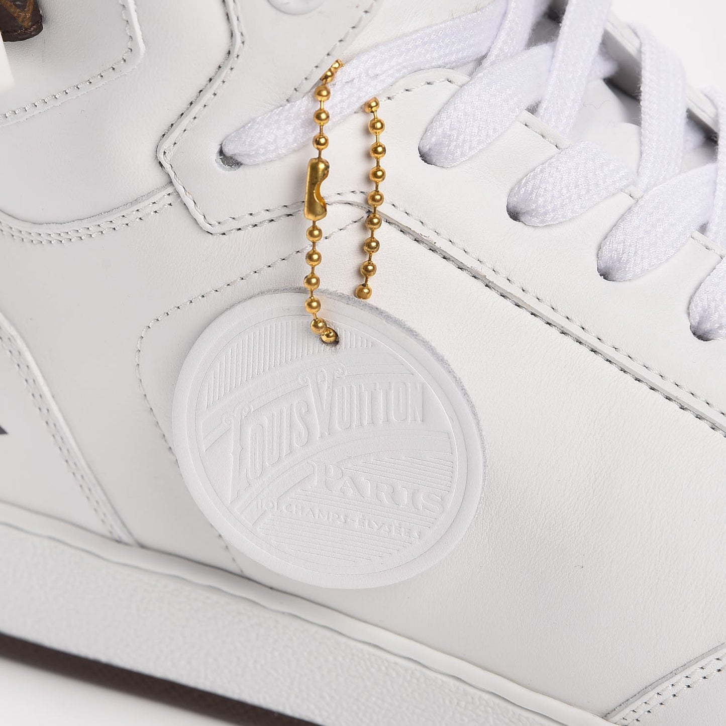 Calfskin Monogram Rivoli High Top Sneakers 10 White