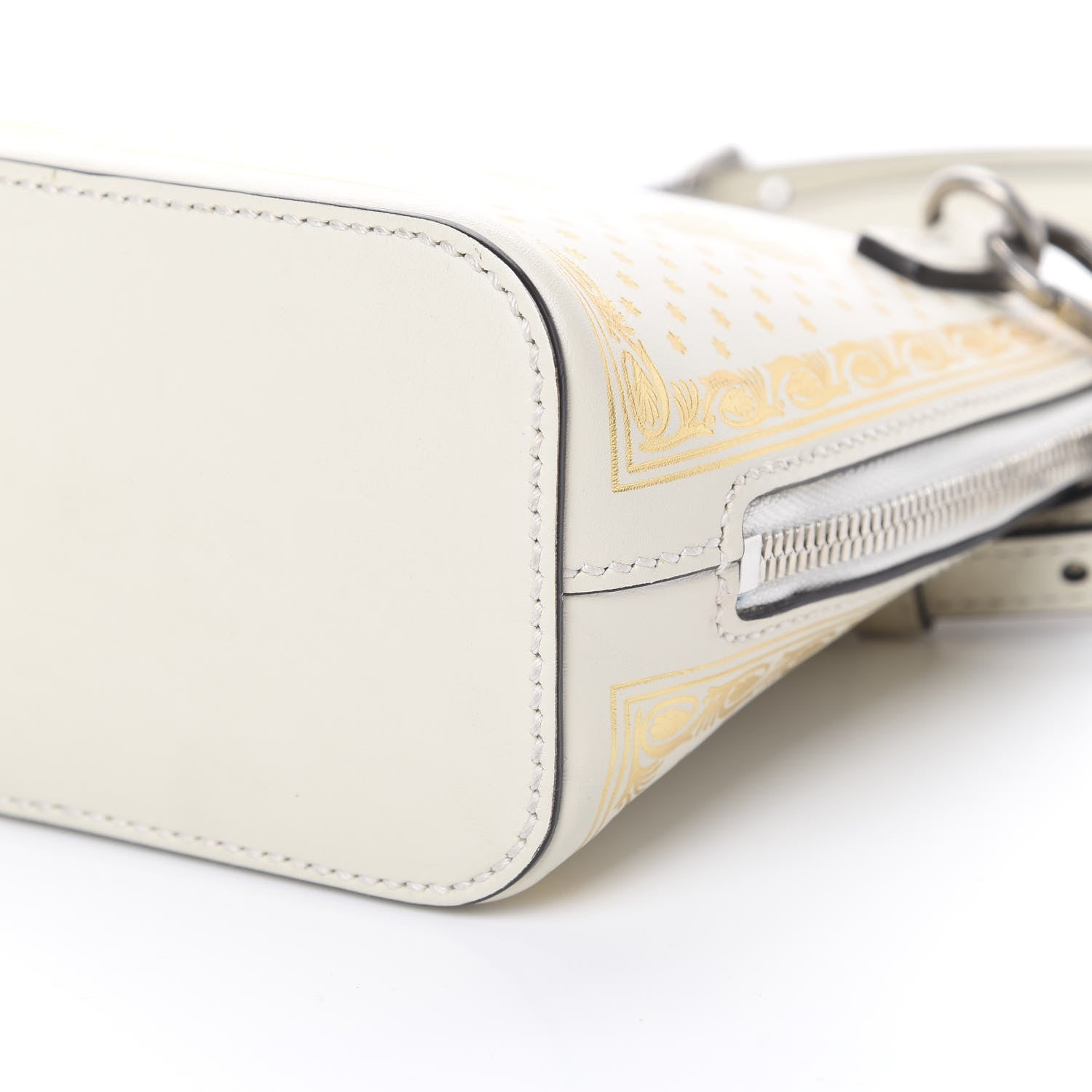 Gucci X SEGA Calfskin GUCCY Stars Mini Dome Shoulder Bag Mystic White Gold 9 of 12