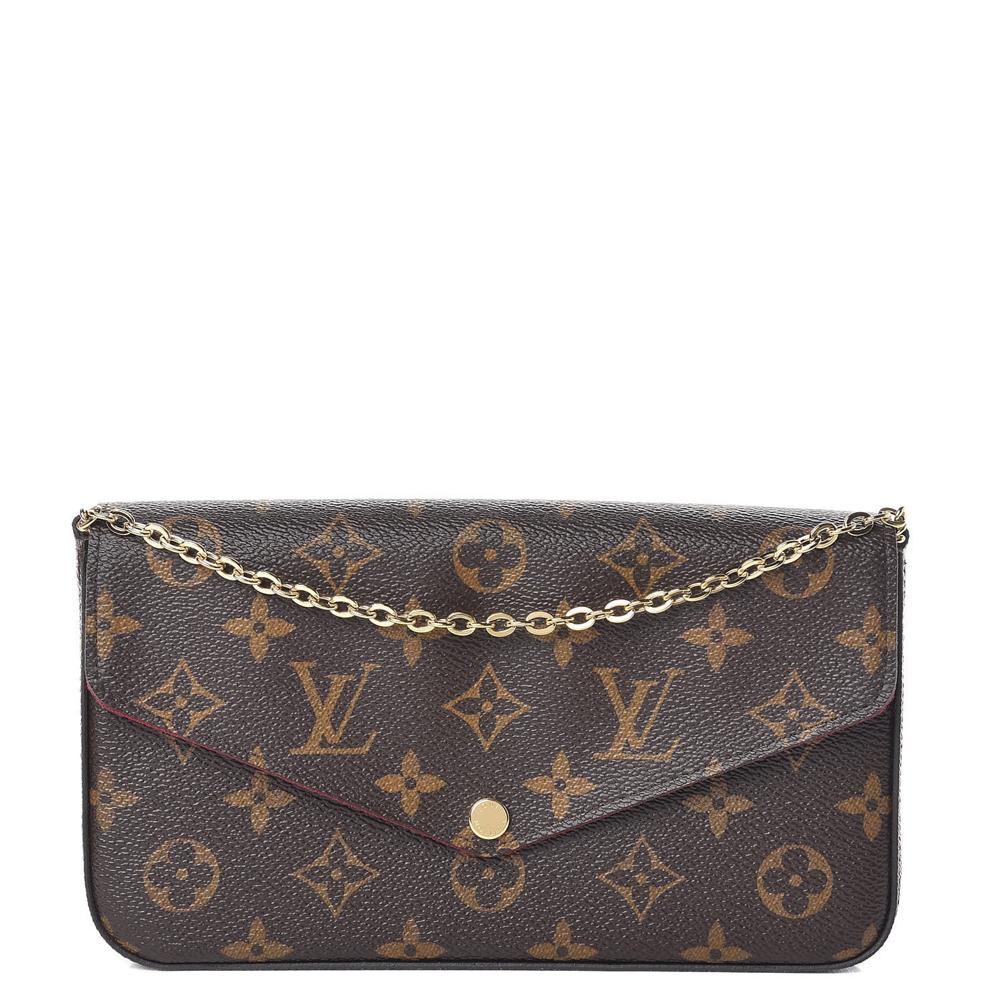 Monogram Pochette Felicie Chain Wallet Fuchsia