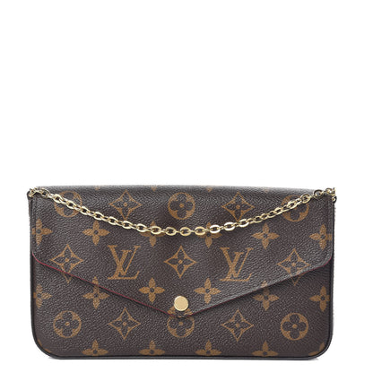 Louis Vuitton Monogram Pochette Felicie Chain Wallet Fuchsia 1 of 12