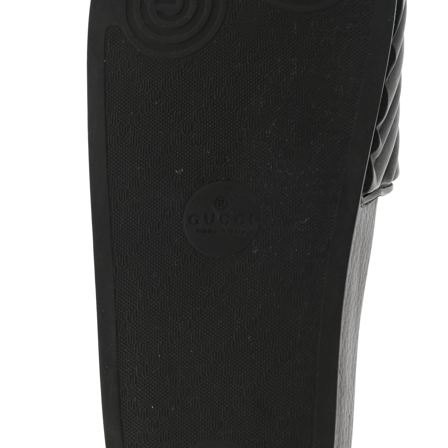 Gucci Rubber Matelasse Womens Slide Sandals 41 Black 6 of 9