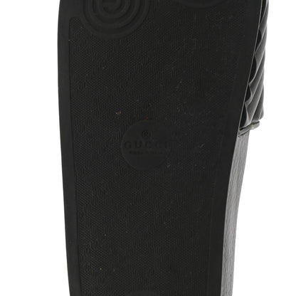 Gucci Rubber Matelasse Womens Slide Sandals 41 Black 6 of 9
