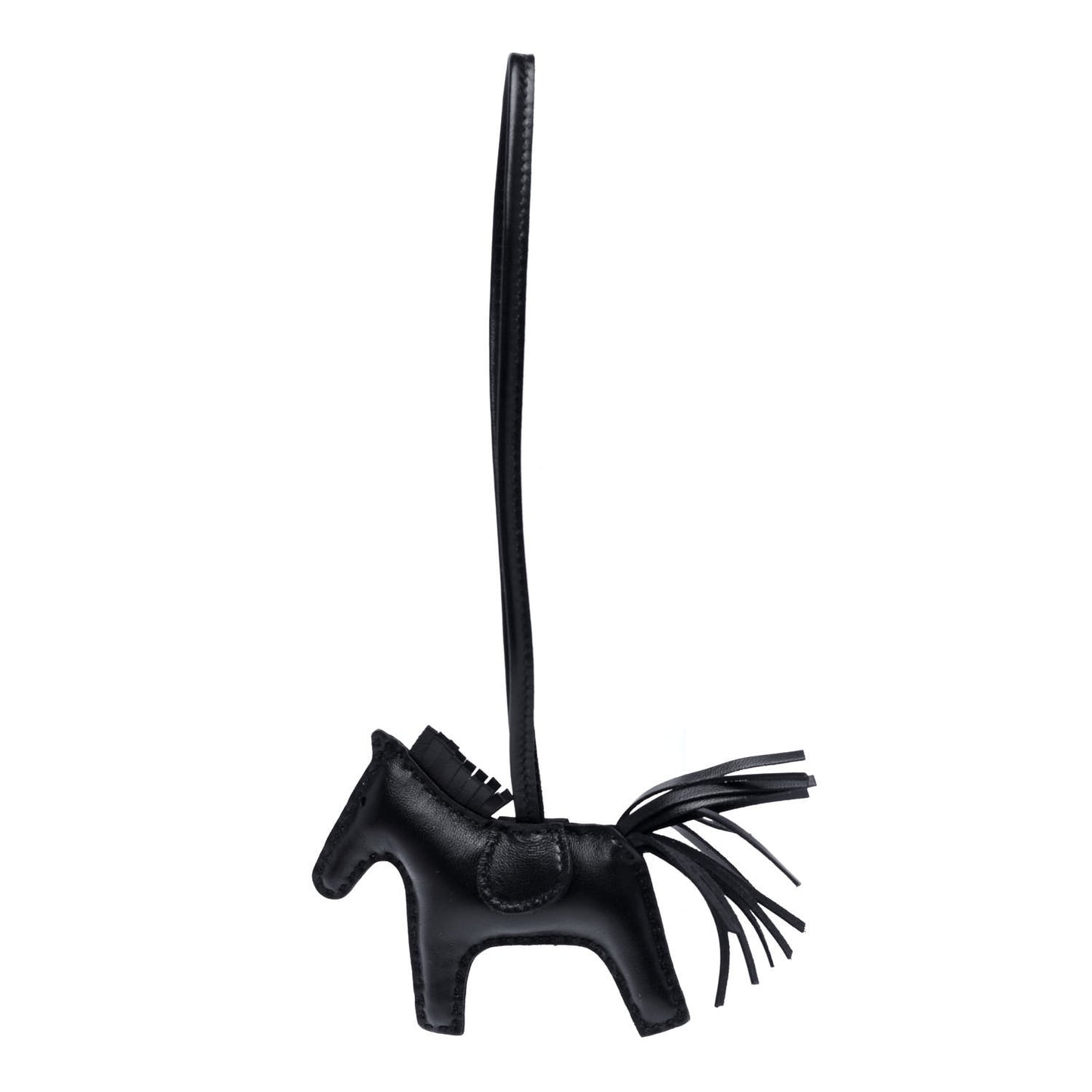 Milo Lambskin Grigri Rodeo Horse Bag Charm PM So Black