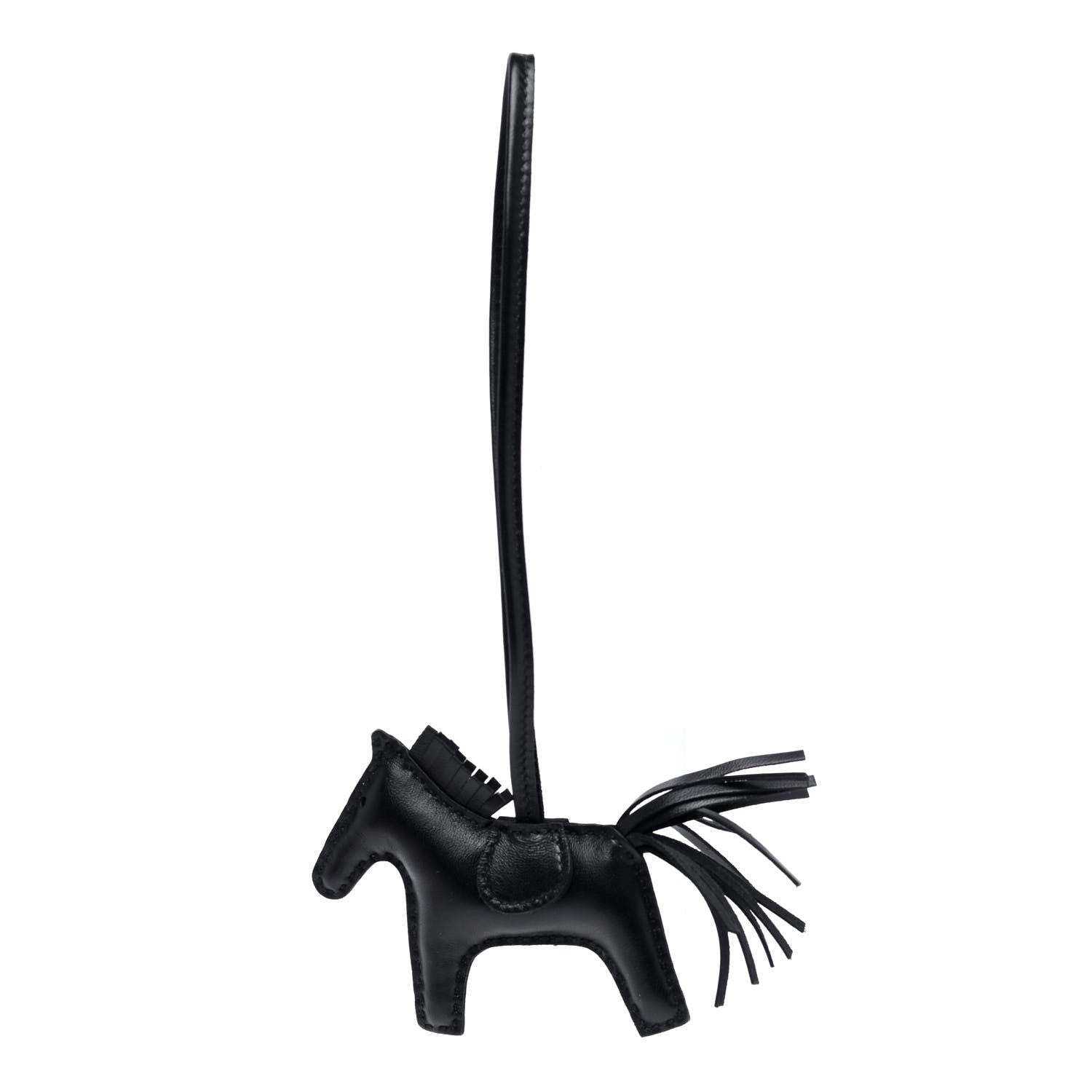 Hermes Milo Lambskin Grigri Rodeo Horse Bag Charm PM So Black 1 of 4
