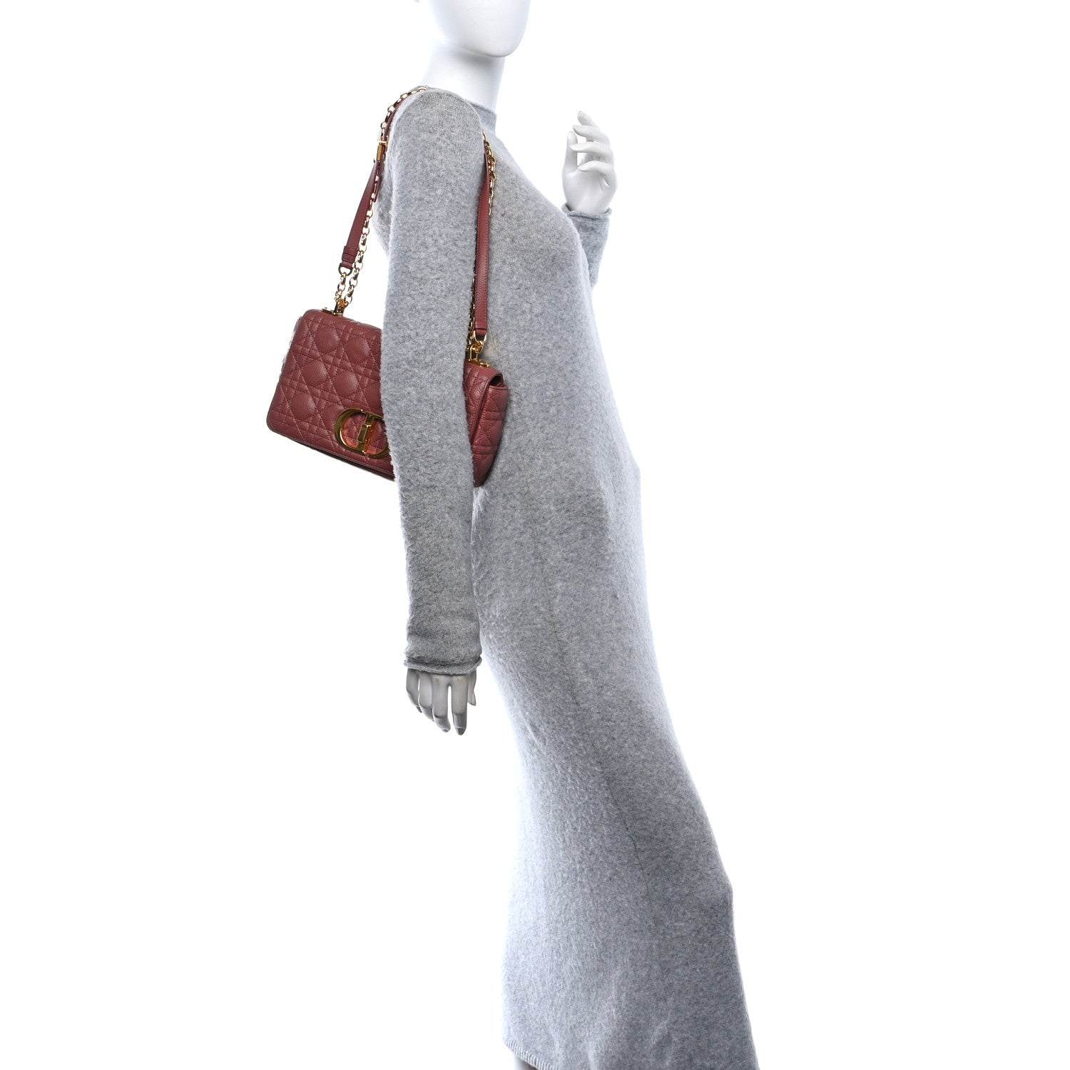 Christian Dior Calfskin Cannage Medium Caro Bag Rust 2 of 10