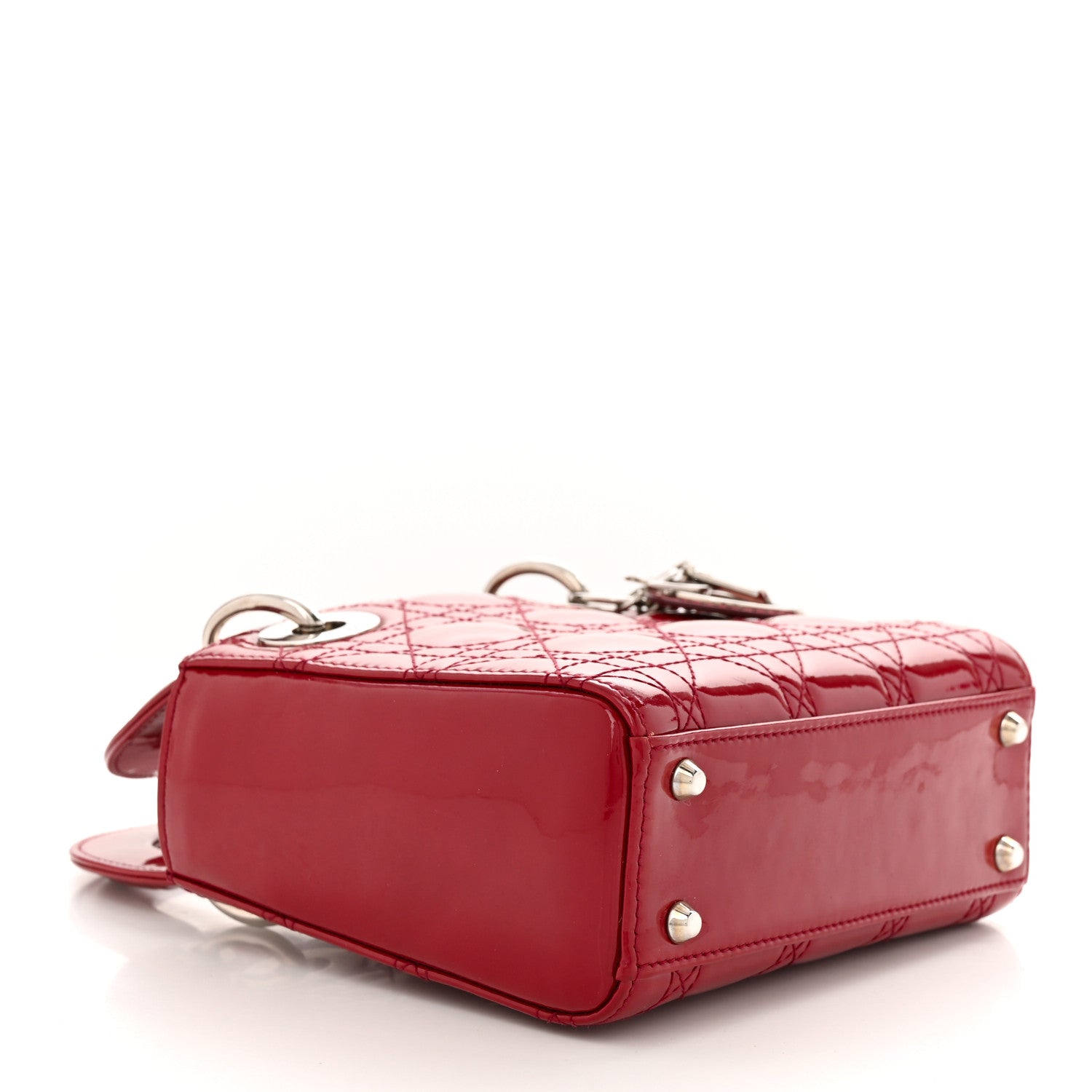 Christian Dior Patent Cannage Mini Lady Dior Red 4 of 10