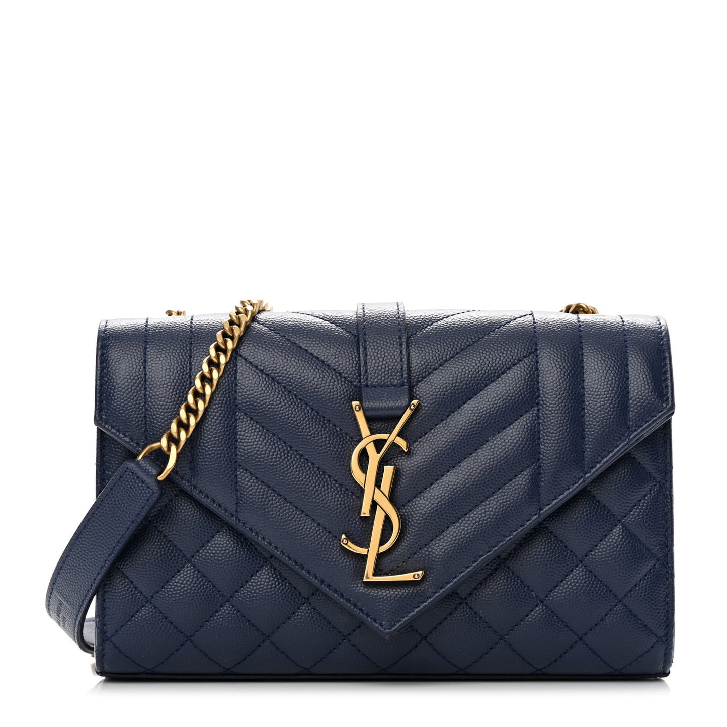 Grain De Poudre Textured Mixed Matelasse Triquilt Small Monogram Satchel Blue