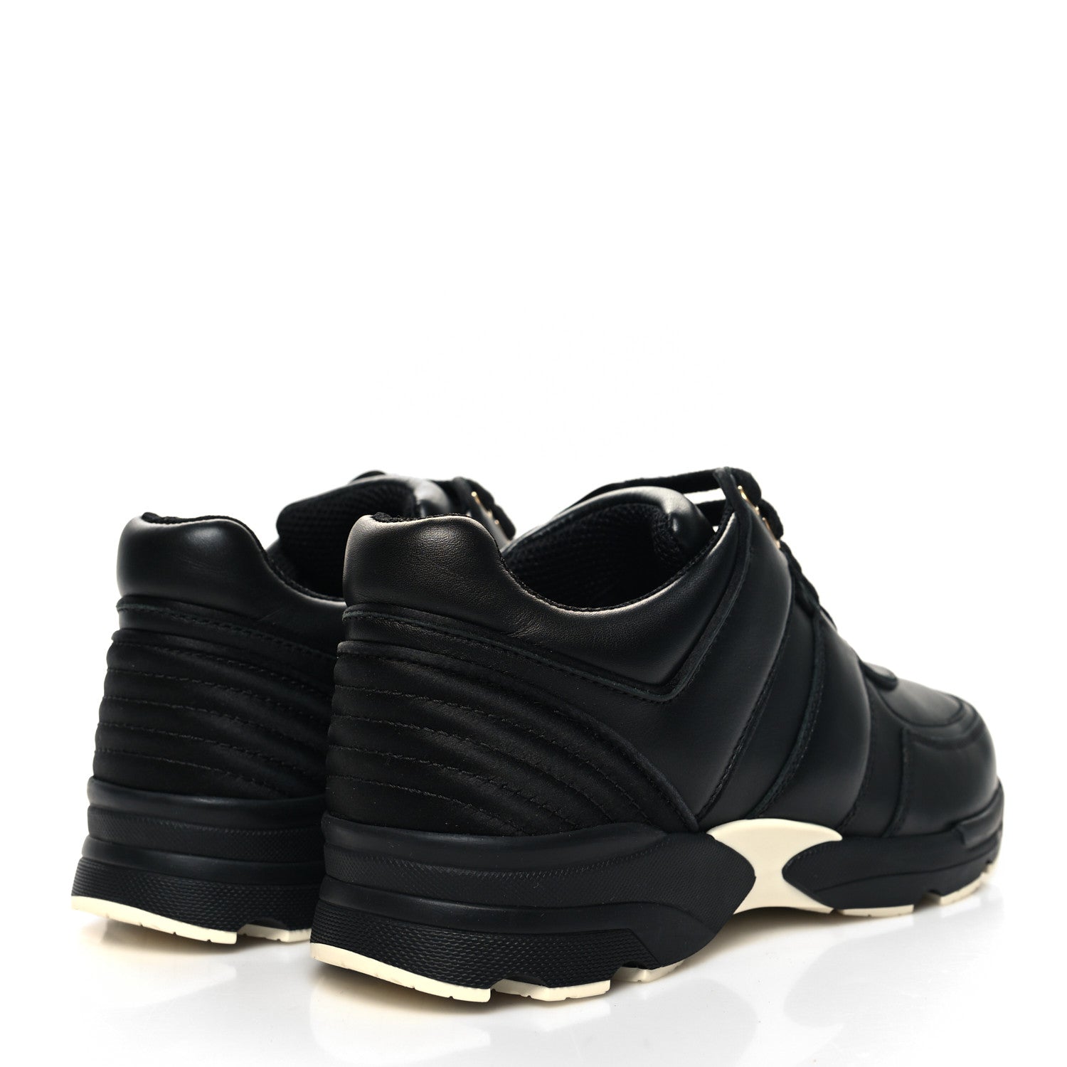 Chanel Calfskin Womens Sneakers 36 Black White 4 of 8