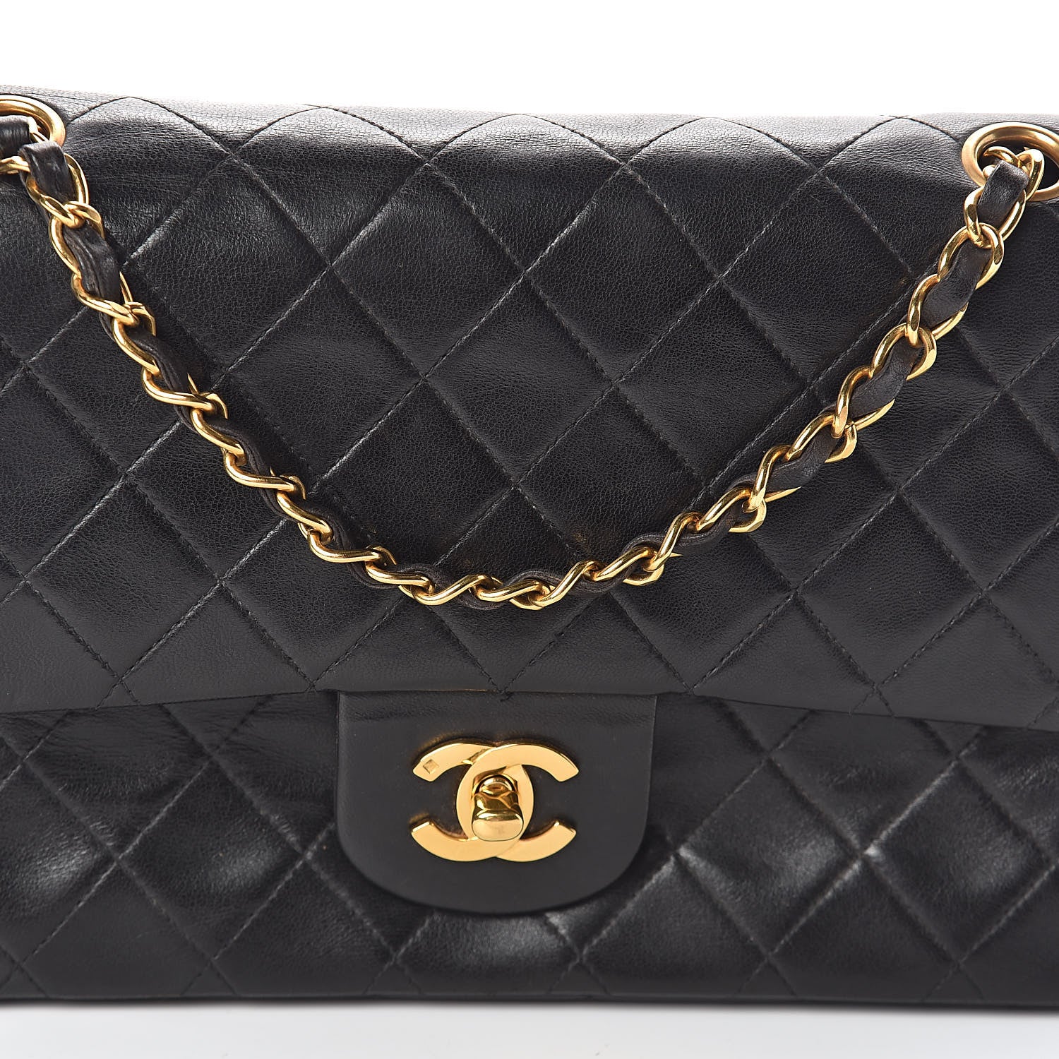 Chanel Lambskin Quilted Medium Double Flap Black 9 of 11