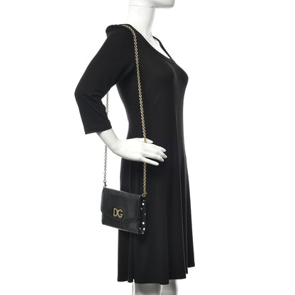 Dolce & Gabbana Lizard Effect Wallet On Chain Black 2 of 12
