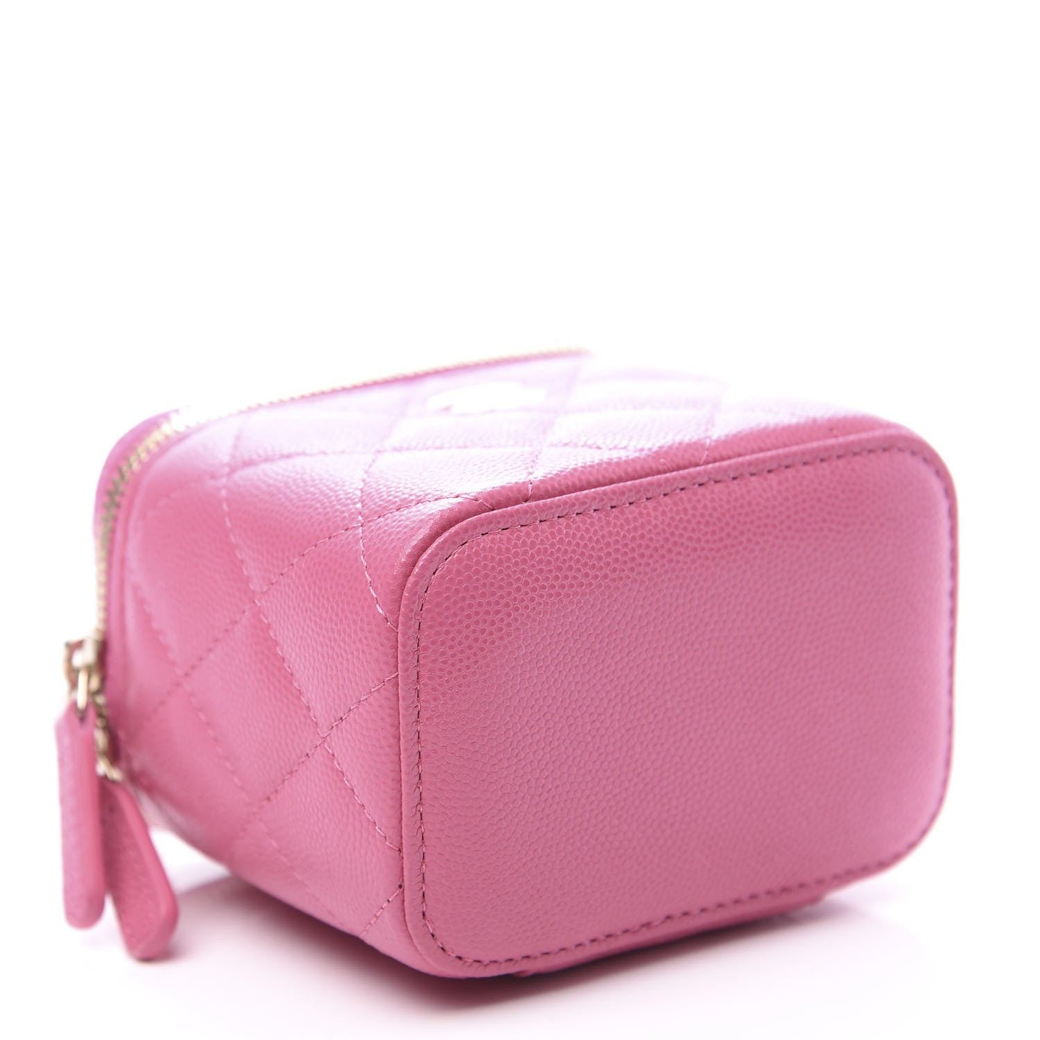 Chanel Caviar Quilted Mini Vanity Case With Chain Pink 7 of 8