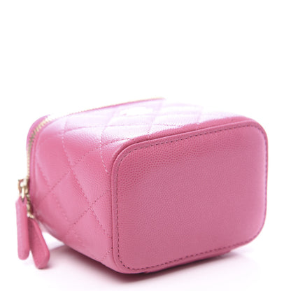 Chanel Caviar Quilted Mini Vanity Case With Chain Pink 7 of 8