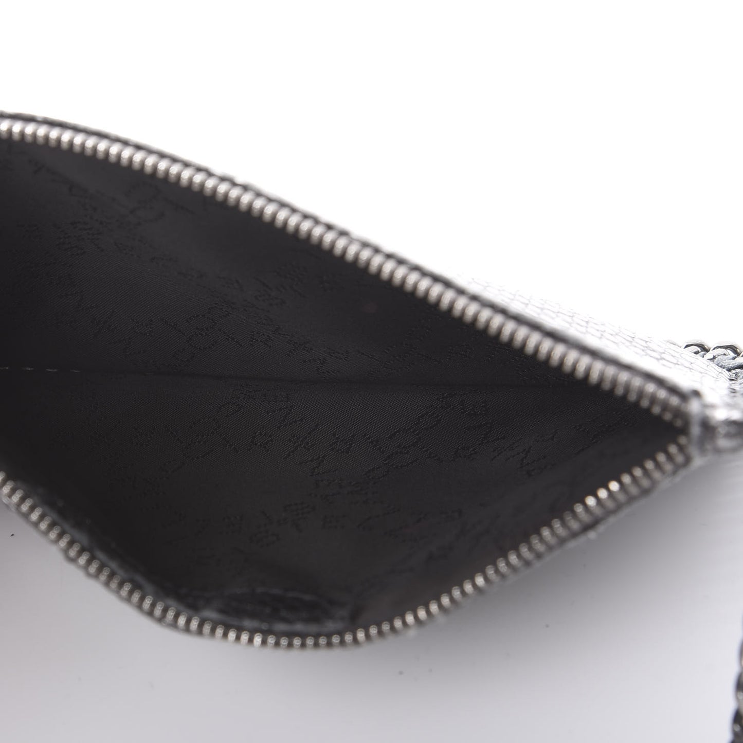 Metallic Snake Print Falabella Pochette Ruthenium