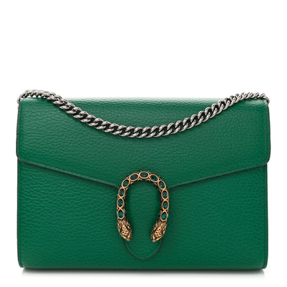 Gucci Calfskin Mini Dionysus Chain Wallet Emerald 1 of 8