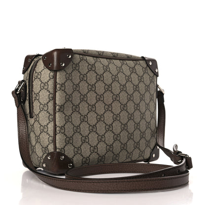 Gucci GG Supreme Monogram Textured Calfskin Square Messenger Bag Beige Ebony New Acero 3 of 9