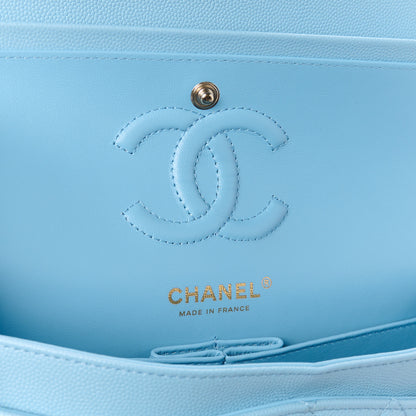 Chanel Caviar Quilted Small Double Flap Light Blue 6 of 12