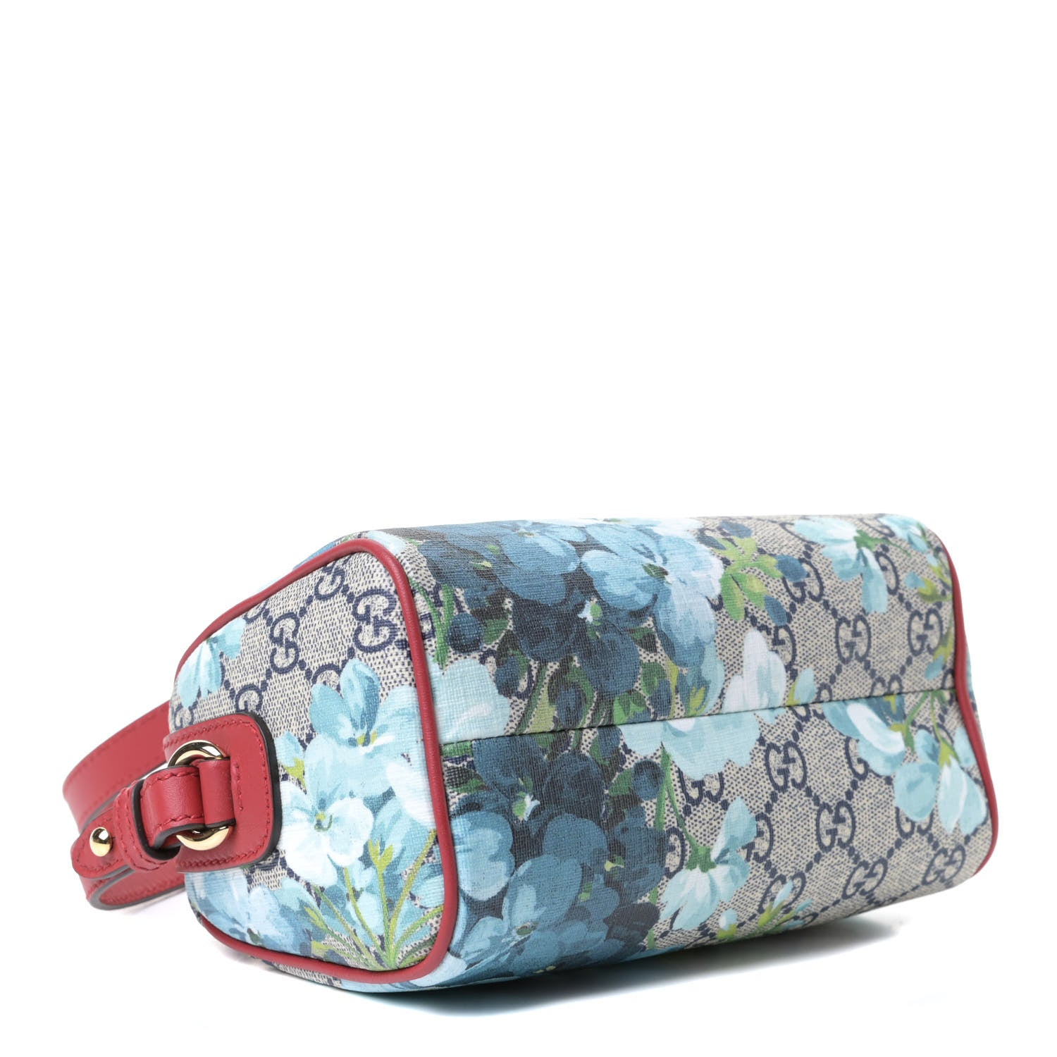 Gucci GG Supreme Monogram Blooms Mini Boston Navy Blue Hibiscus 3 of 4