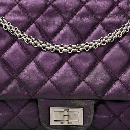Chanel Metallic Aged Calfskin Quilted 2.55 Reissue 227 Flap Purple 8 of 23
