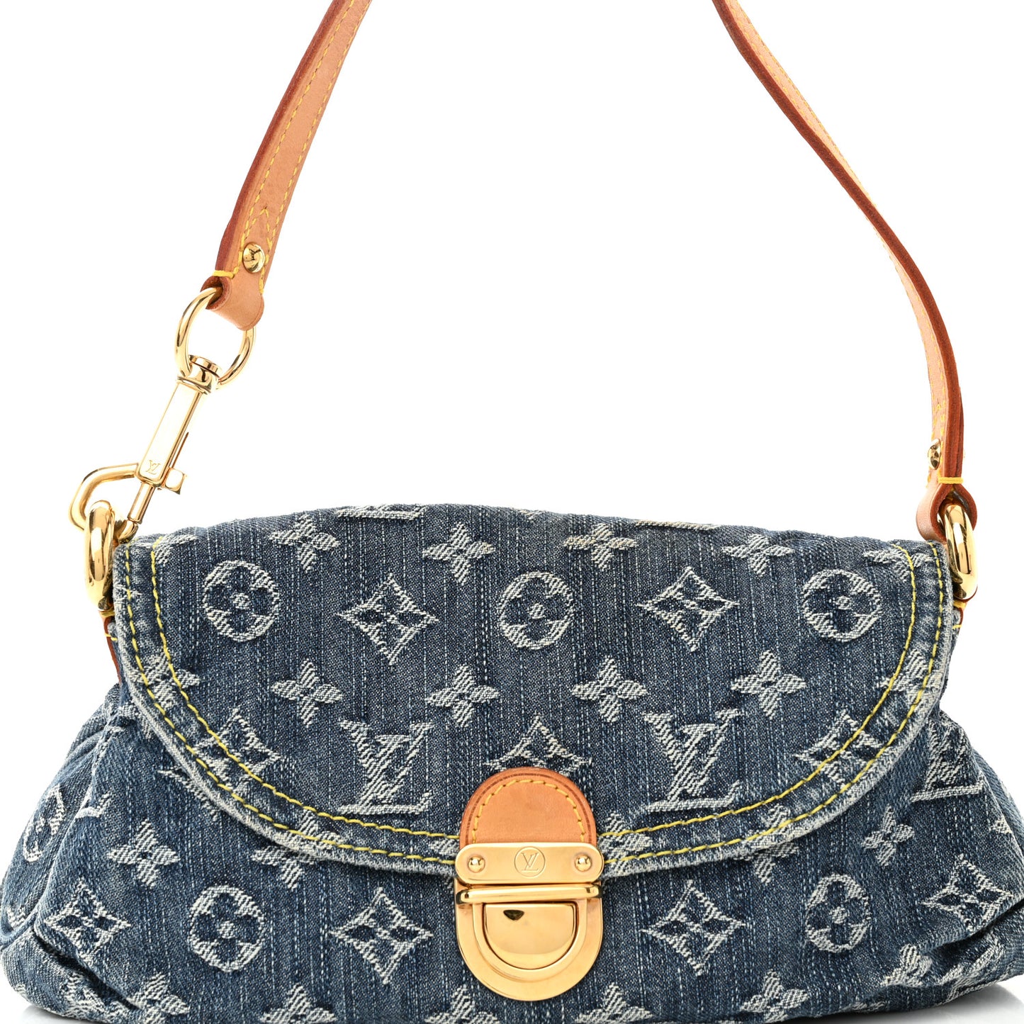 Monogram Denim Mini Pleaty Blue
