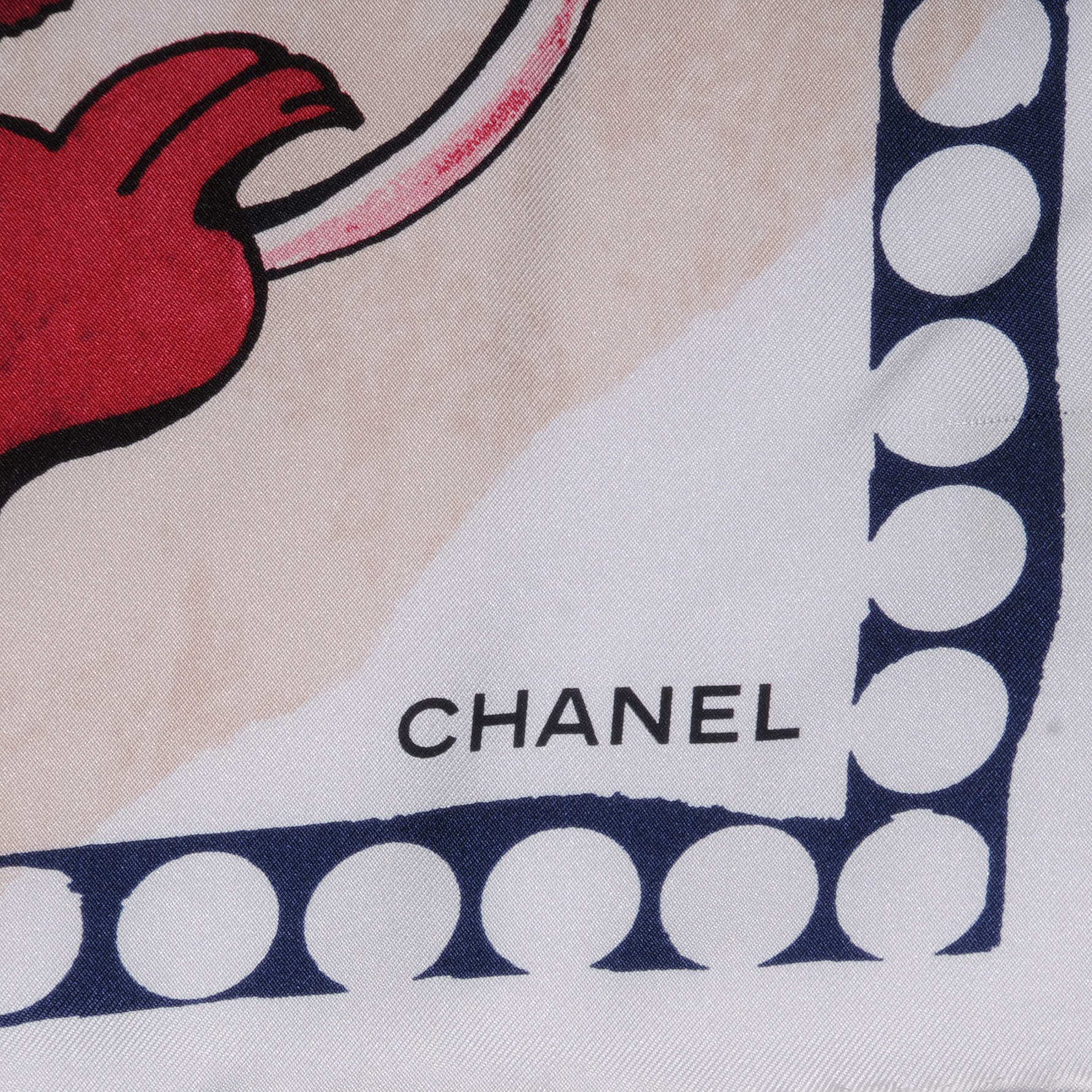 Chanel Silk Dragon CC Scarf White 3 of 5