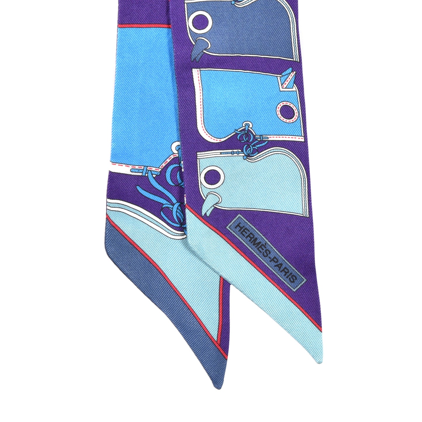 Silk Camails Twilly Scarf Violet Azure Celado