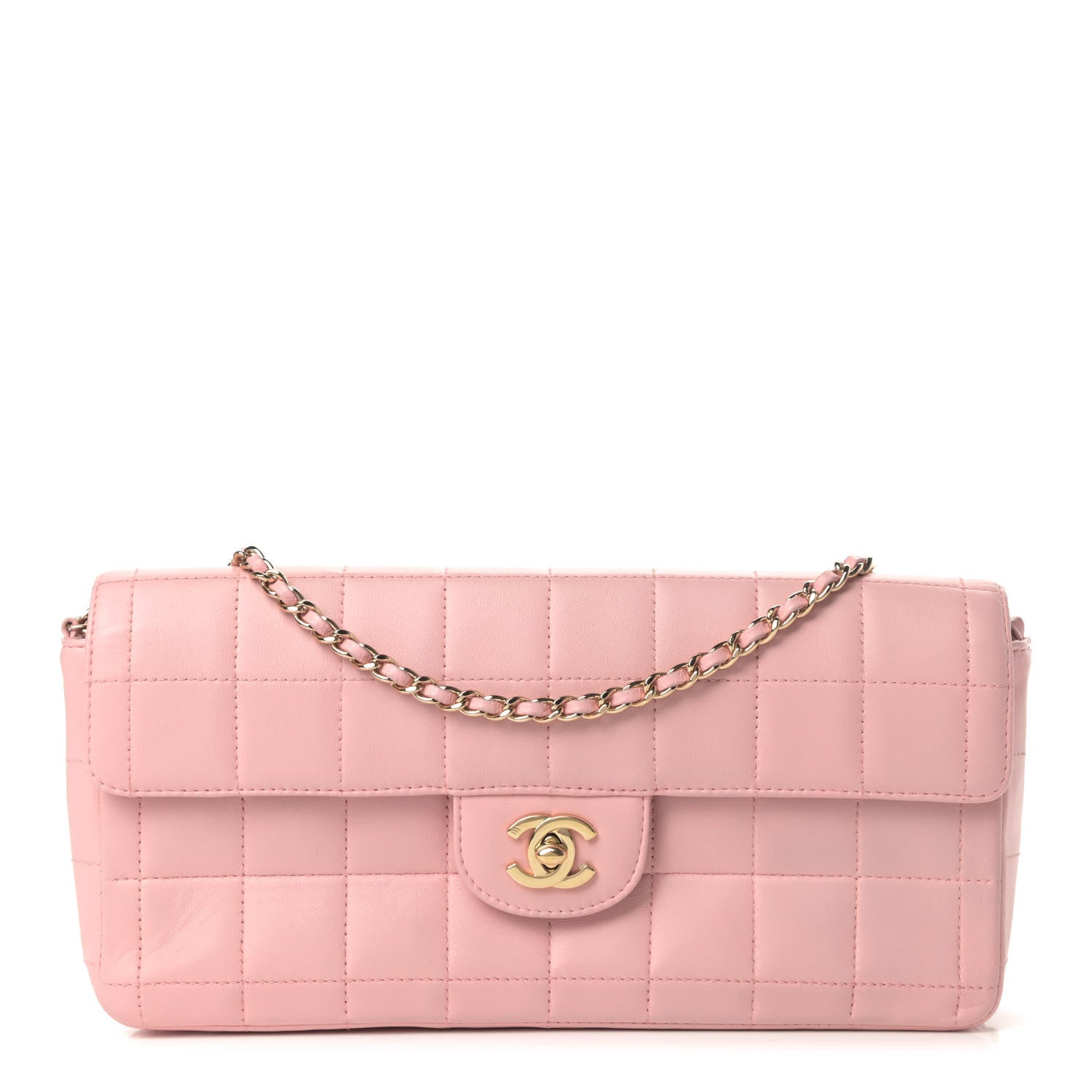 Chanel Lambskin East West Chocolate Bar Flap Pink 1 of 5