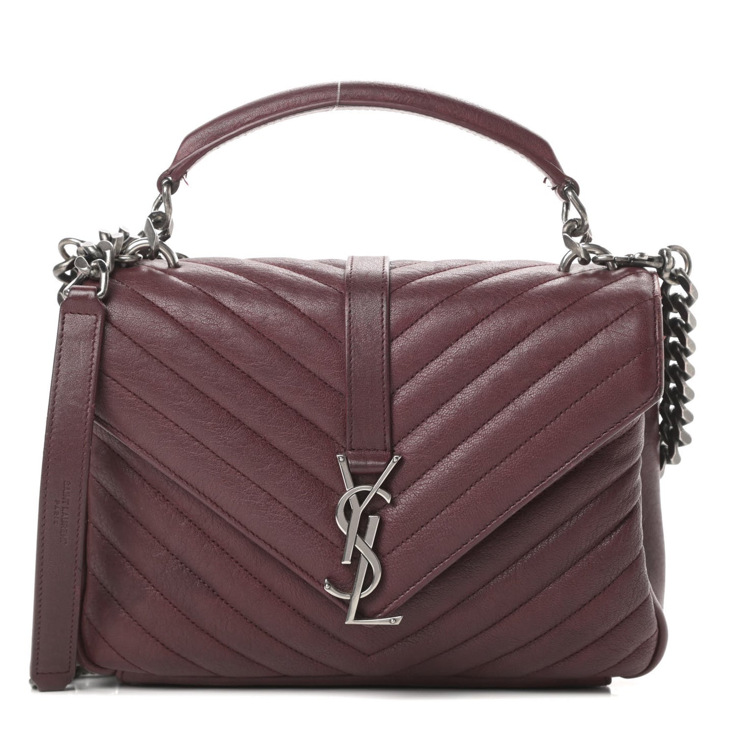 Sheepskin Matelasse Chevron Monogram Medium College Bag Rouge Legion