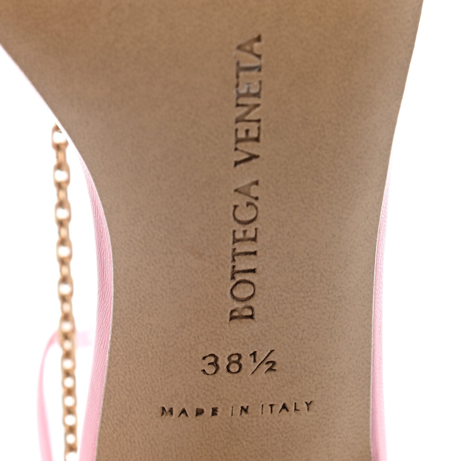 Bottega Veneta Lambskin Stretch Chain Strap 90mm Sandals 38.5 Blossom 7 of 8
