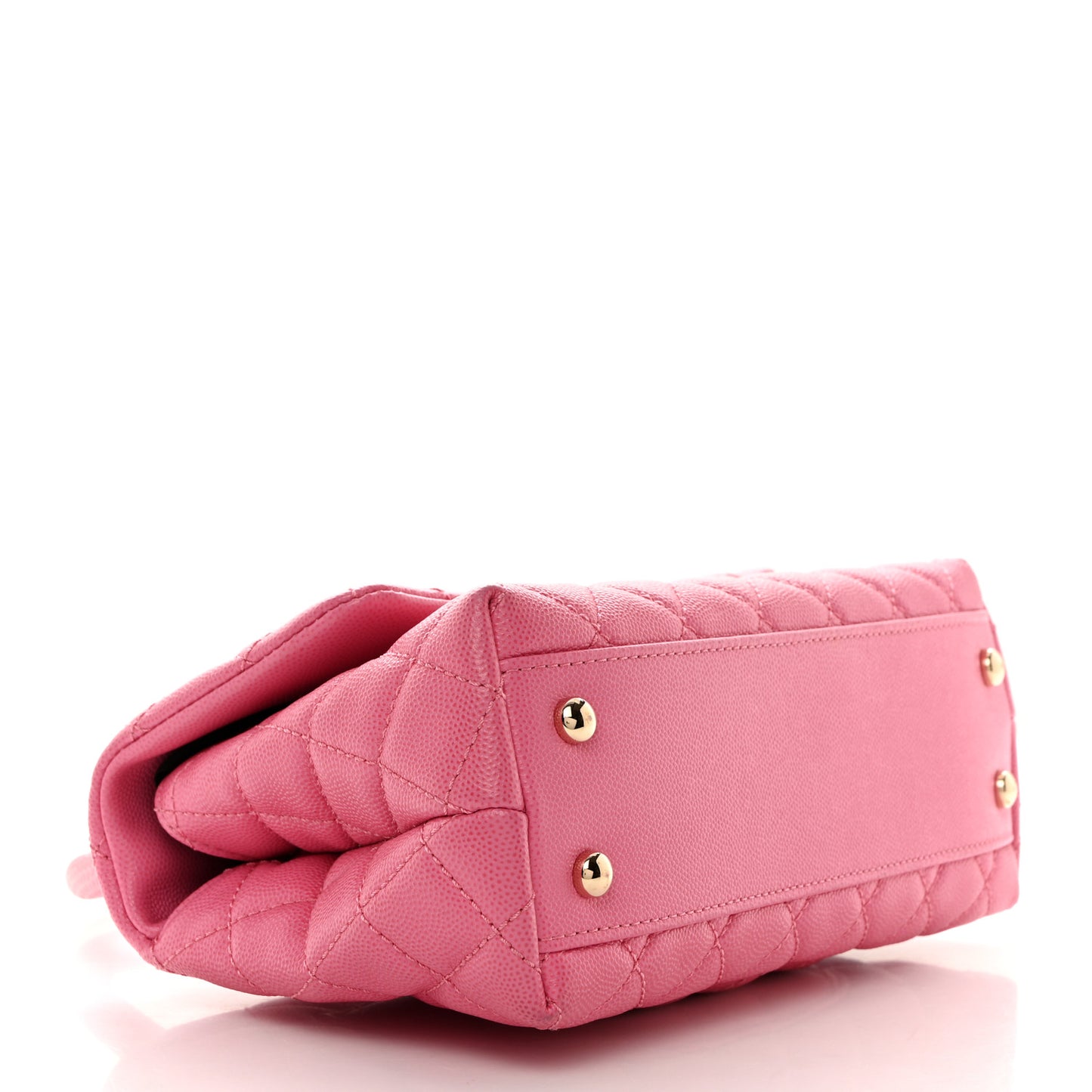 Caviar Lizard Embossed Quilted Mini Coco Handle Flap Pink