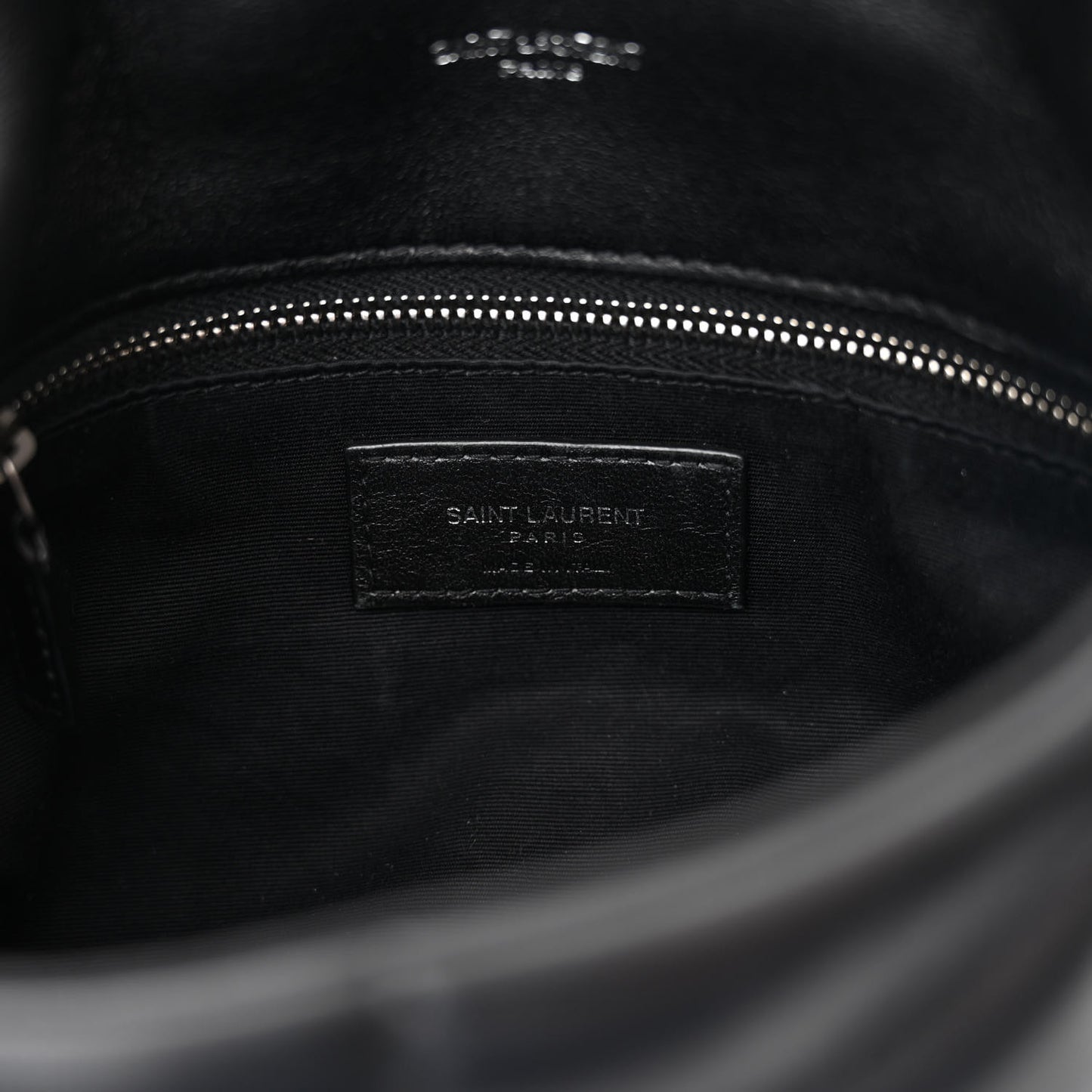 Lambskin Quilted Toy Loulou Puffer Monogram Chain Satchel Black