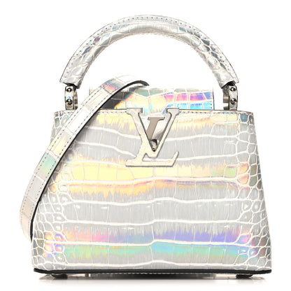 Louis Vuitton Alligator Mini Capucines Silver 1 of 9