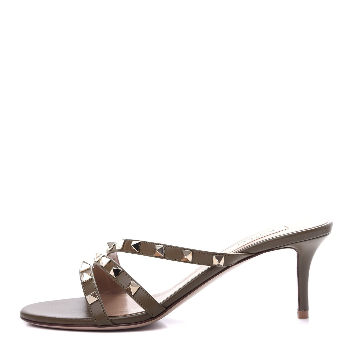 Nappa Rockstud 60mm Slide Sandals 38 Lichen