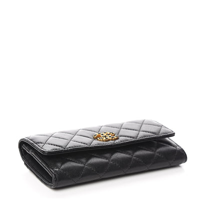 Chanel Lambskin Quilted Medium Chanel 19 Flap Wallet Black 3 of 8