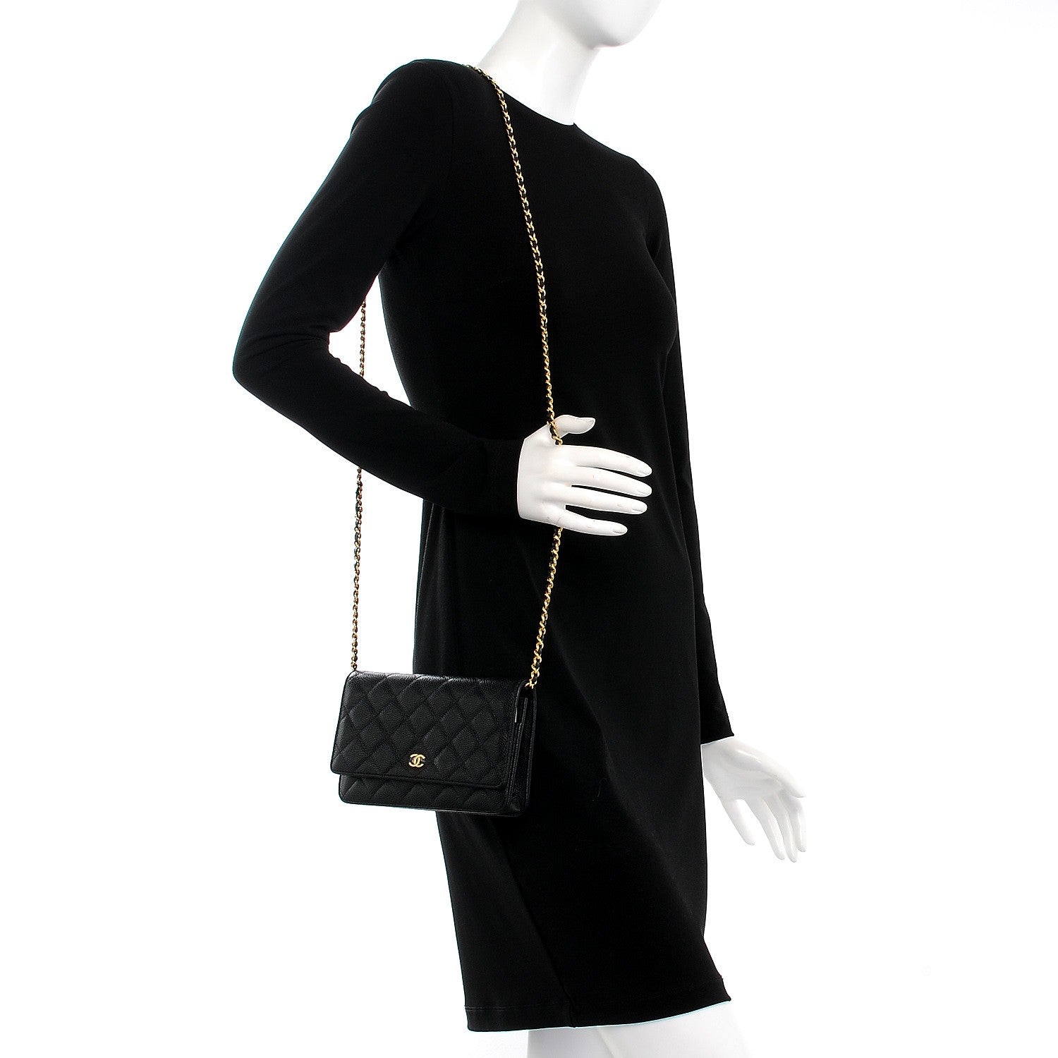 Chanel Caviar Quilted Wallet On Chain WOC Black 2 of 9