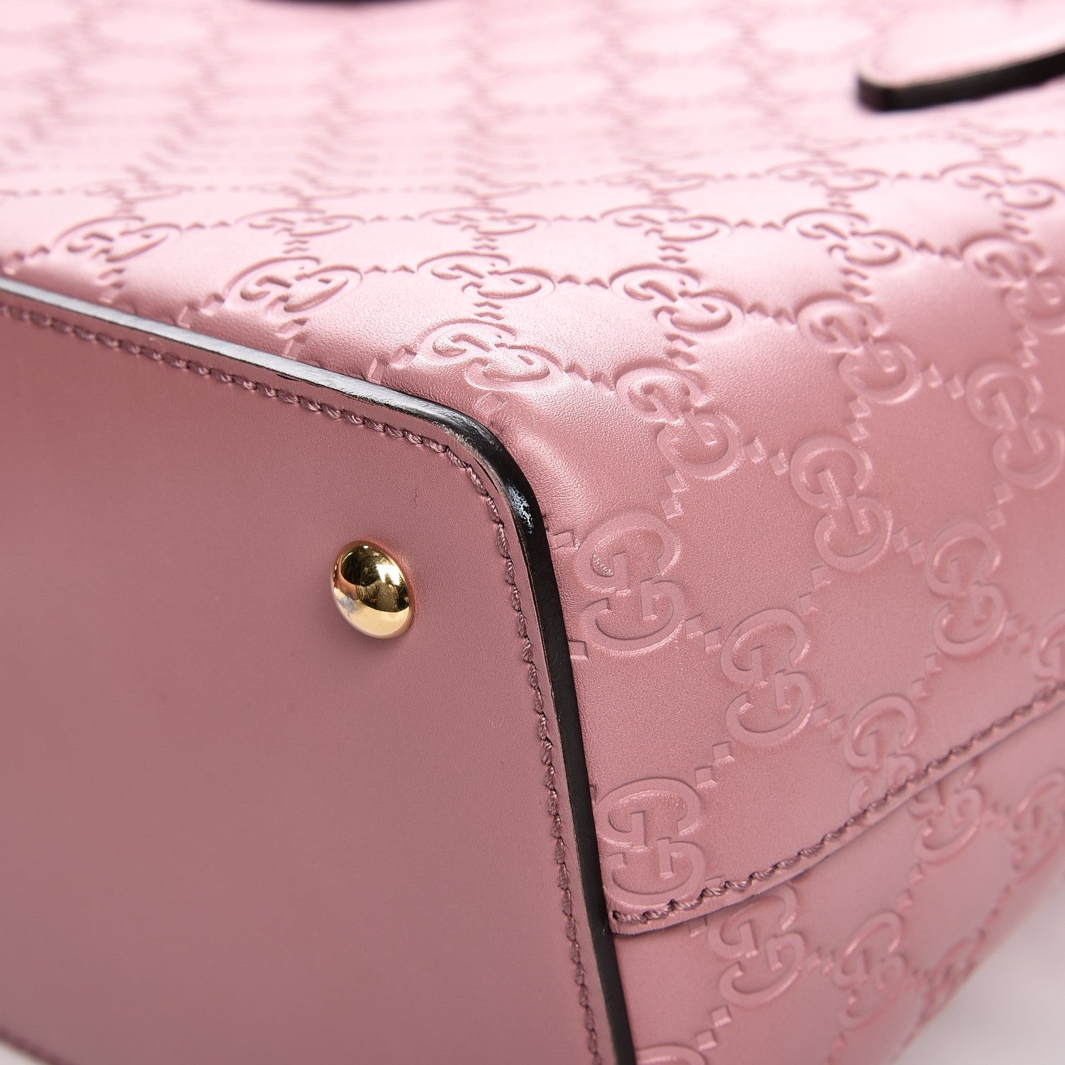 Gucci Guccissima Signature Linea A Foldover Tote Rose Baby Candy 10 of 12