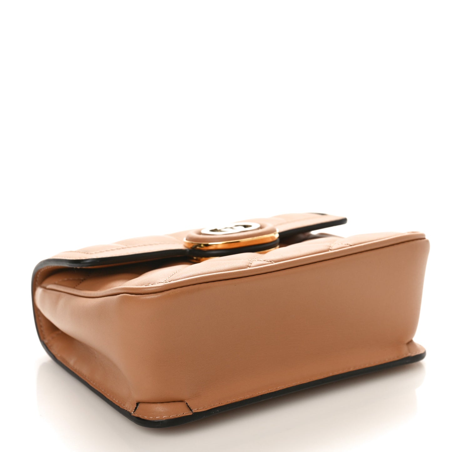 Calfskin Quilted Mini Deco Shoulder Bag Camelia