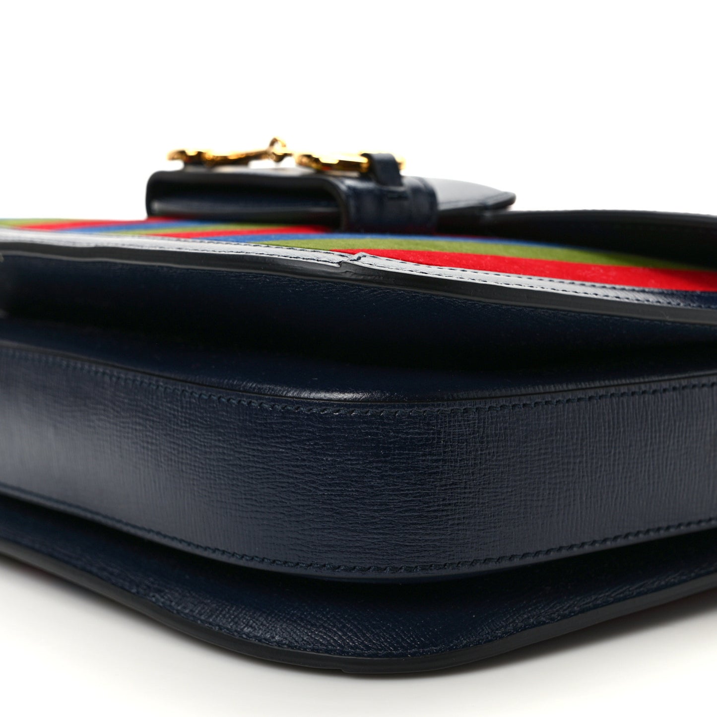 Velvet Azalea Calfskin Baiadera Stripe Horsebit 1955 Shoulder Bag Multicolor
