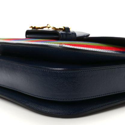 Gucci Velvet Azalea Calfskin Baiadera Stripe Horsebit 1955 Shoulder Bag Multicolor 9 of 10