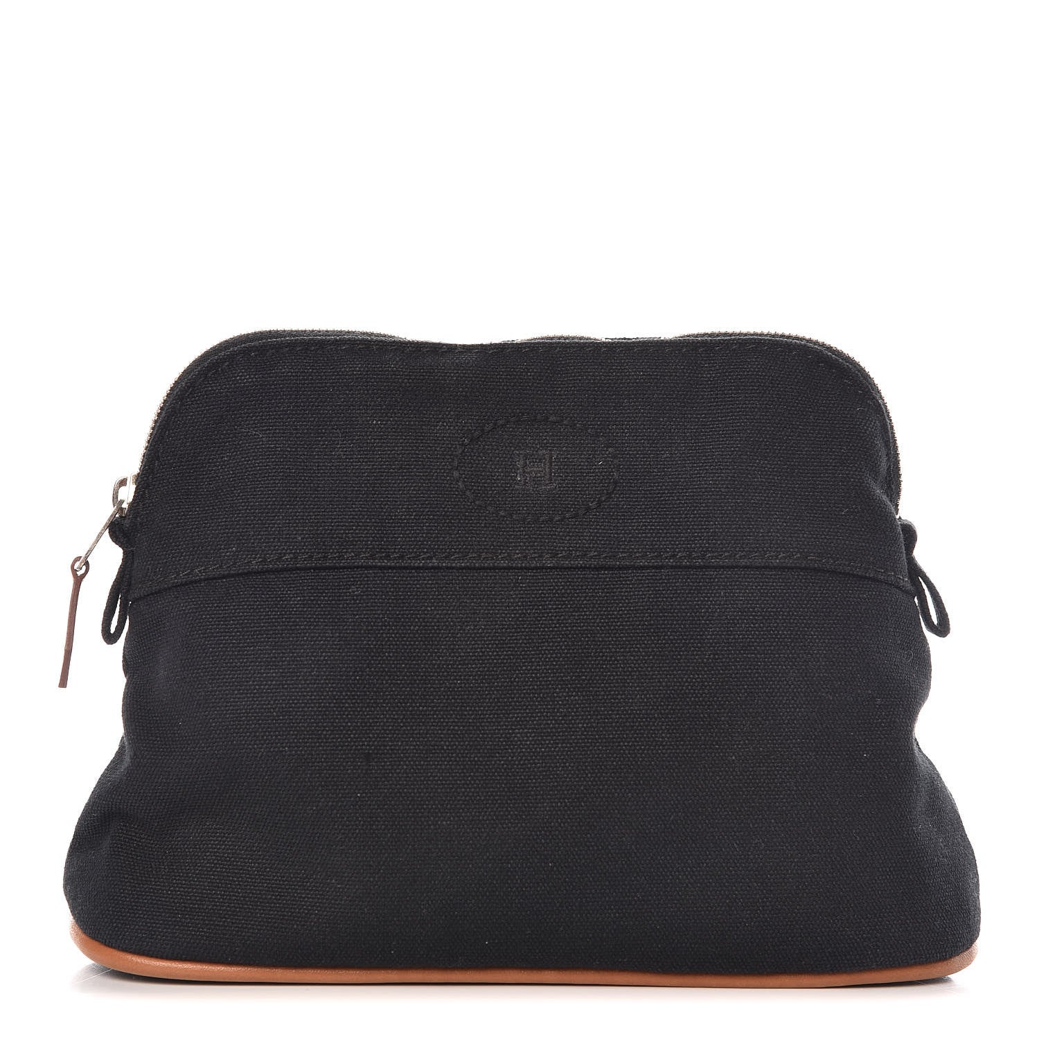 Hermes Cotton Canvas Mini Bolide Travel Cosmetic Pouch Black 1 of 11