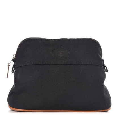 Hermes Cotton Canvas Mini Bolide Travel Cosmetic Pouch Black 1 of 11