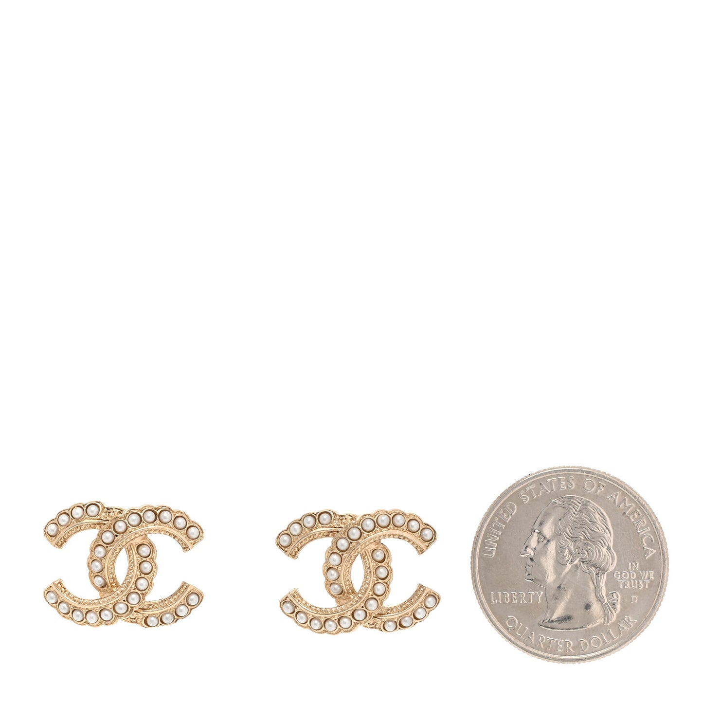 Pearl CC Earrings Gold