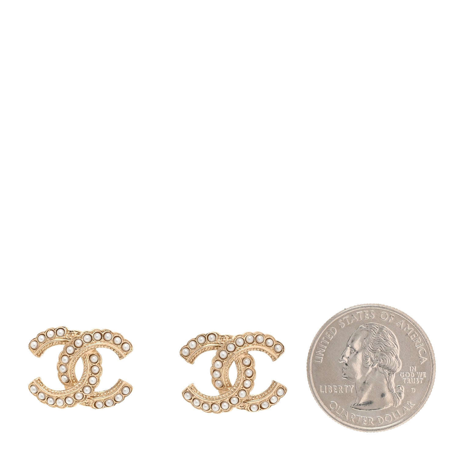 Chanel Pearl CC Earrings Gold 2 of 5