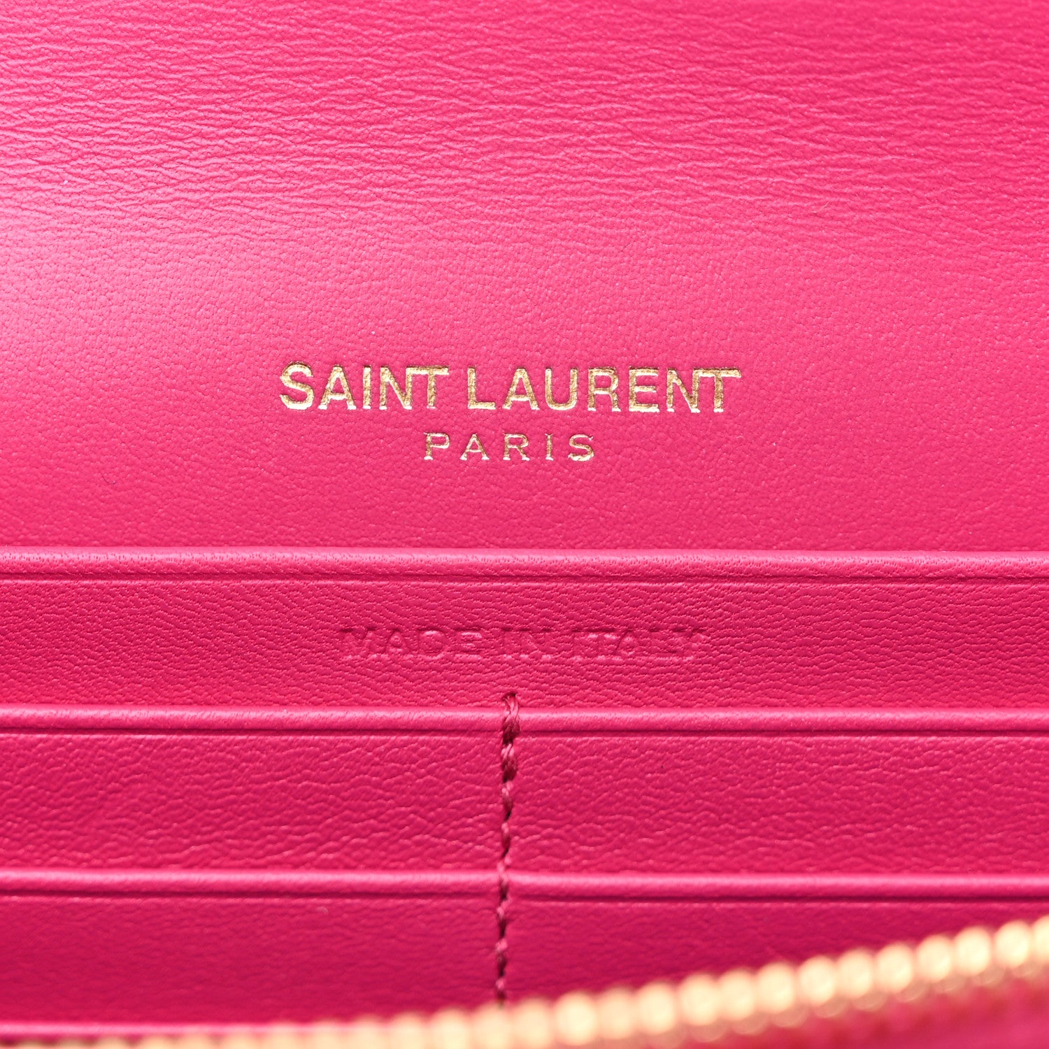 Saint Laurent Patent Calfskin Matelasse Monogram Vicky Chain Wallet Bubblegum 6 of 9