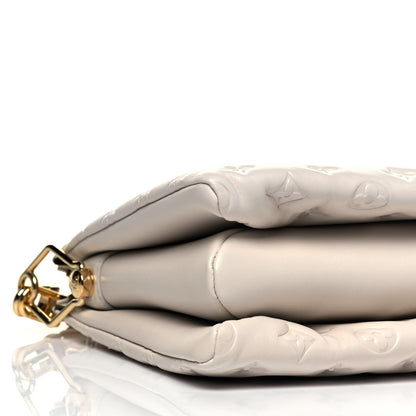 Louis Vuitton Lambskin Embossed Monogram Coussin PM Cream 6 of 9