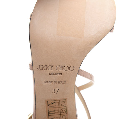 Jimmy Choo Patent Elaine Sandals 37 Blush 7 of 8
