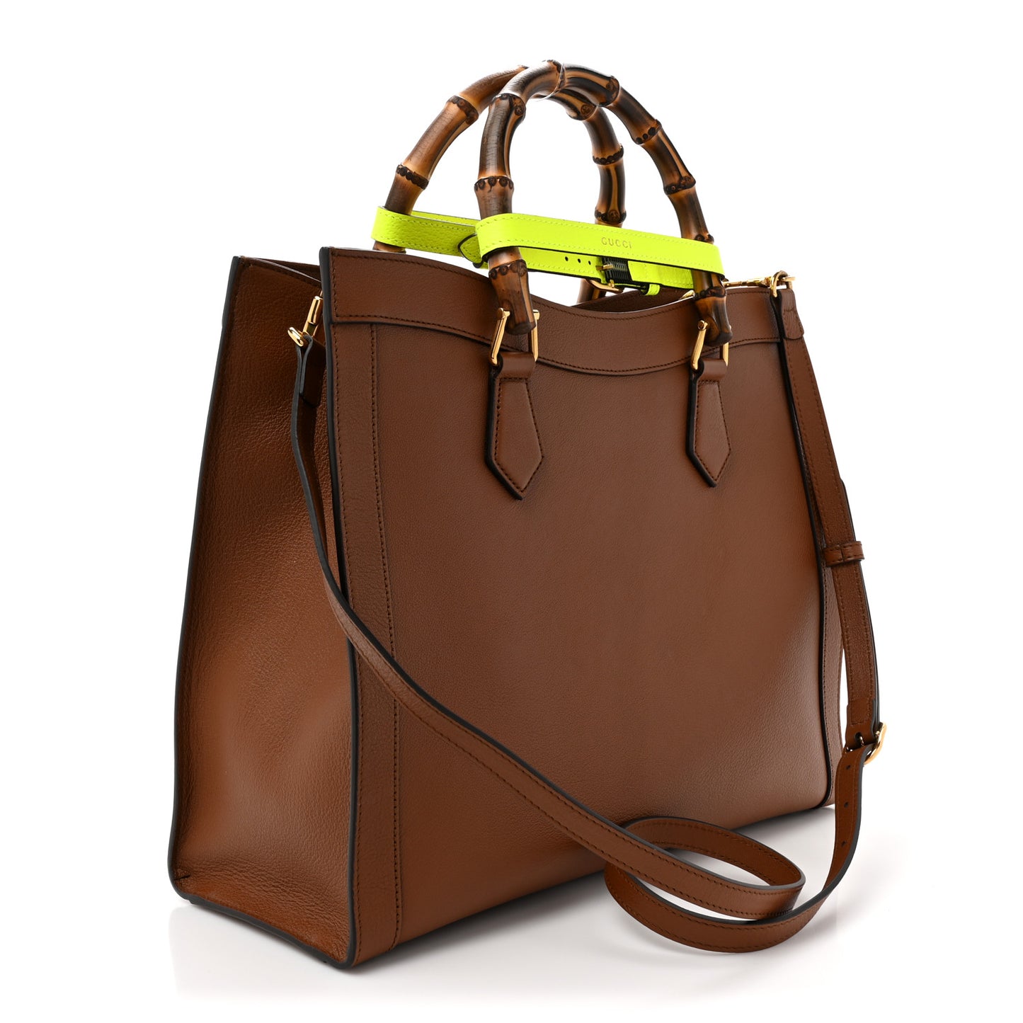 Wonka Grain Calfskin Medium Diana Tote Bag Cuir Yellow Fluo