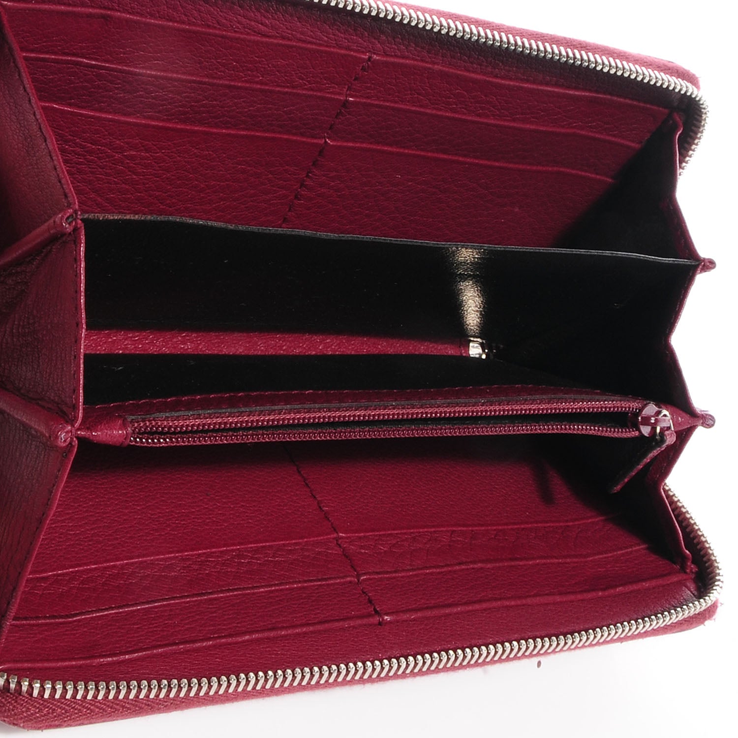 Gucci Leather Interlocking G Zip Around Wallet Red 5 of 7