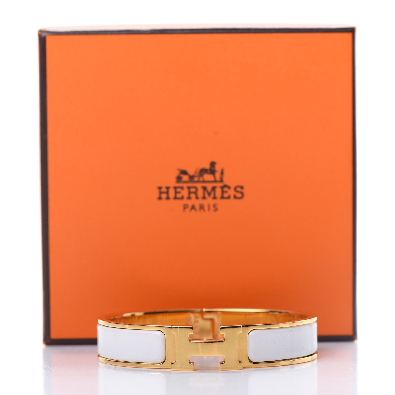 Hermes Enamel Narrow Clic Clac H Bracelet PM White 6 of 6