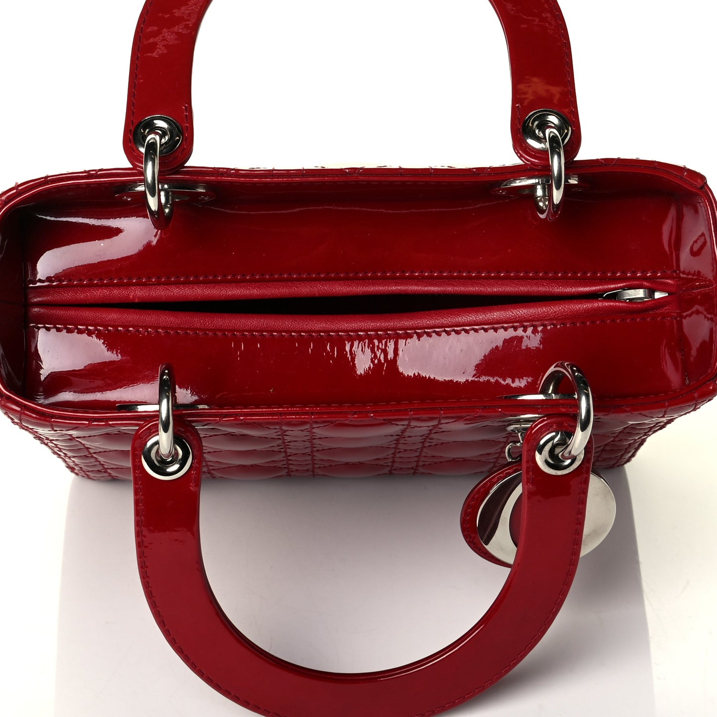 Patent Cannage Medium Lady Dior Red
